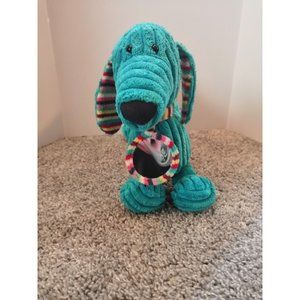 Jellycat London corduroy Dachshund blue Plush 17in Weiner Dog Bark Rattle mirror